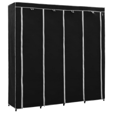 vidaXL fekete ruhásszekrény 4 tárolórekesszel 175 x 45 x 170 cm (282445) bútor