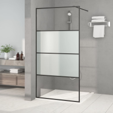 vidaXL fekete selyemmatt ESG üveg zuhanyfal 100 x 195 cm kád, zuhanykabin