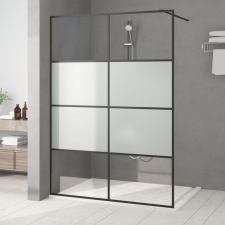 vidaXL fekete selyemmatt ESG üveg zuhanyfal 140 x 195 cm kád, zuhanykabin
