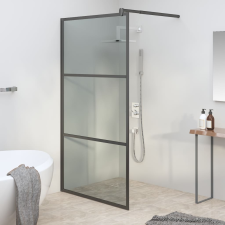 vidaXL fekete sötét ESG üveg zuhanyfal 100x195cm kád, zuhanykabin