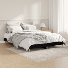 vidaXL fekete szerelt fa ágykeret 135 x 190 cm ágy és ágykellék