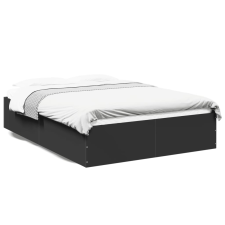 vidaXL fekete szerelt fa ágykeret 135 x 190 cm ágy és ágykellék
