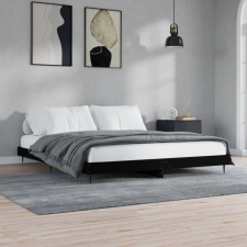 vidaXL fekete szerelt fa ágykeret 140 x 200 cm ágy és ágykellék