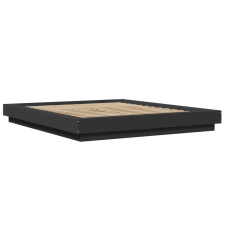 vidaXL fekete szerelt fa ágykeret 150 x 200 cm ágy és ágykellék