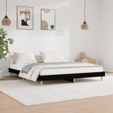 vidaXL fekete szerelt fa ágykeret 200 x 200 cm ágy és ágykellék