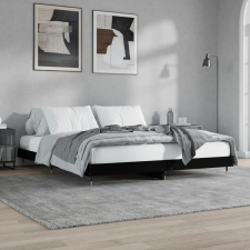 vidaXL fekete szerelt fa ágykeret 200 x 200 cm bútor