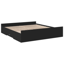 vidaXL fekete szerelt fa ágykeret 200 x 200 cm (3280266) ágy és ágykellék