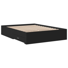 vidaXL fekete szerelt fa ágykeret fiókokkal 120 x 190 cm (3280413) ágy és ágykellék