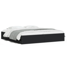 vidaXL fekete szerelt fa ágykeret fiókokkal 160 x 200 cm (3207260) ágy és ágykellék