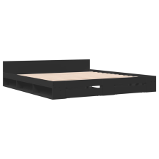 vidaXL fekete szerelt fa ágykeret fiókokkal 180 x 200 cm (3280728) ágy és ágykellék