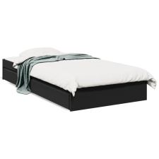 vidaXL fekete szerelt fa ágykeret fiókokkal 90 x 190 cm ágy és ágykellék