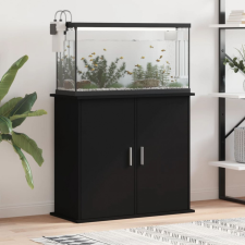 vidaXL Fekete szerelt fa akváriumi állvány 81x36x73 cm halfelszerelések