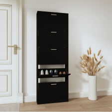 vidaXL fekete szerelt fa cipősszekrény 59 x 17 x 169 cm bútor