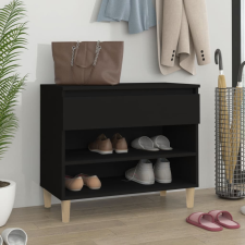 vidaXL fekete szerelt fa cipősszekrény 70x36x60 cm bútor