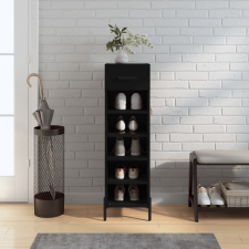 vidaXL fekete szerelt fa cipőszekrény 30 x 35 x 105 cm bútor