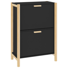 vidaXL fekete szerelt fa cipőszekrény 57,5 x 33 x 80 cm (345685) bútor