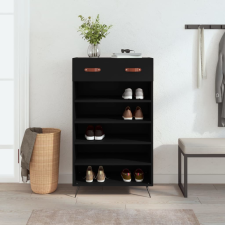 vidaXL fekete szerelt fa cipőszekrény 60 x 35 x 105 cm bútor