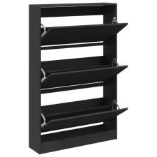 vidaXL fekete szerelt fa cipőszekrény 80 x 21 x 125,5 cm (839925) bútor