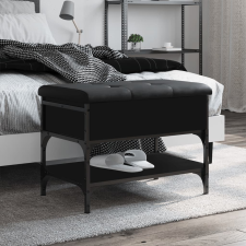 vidaXL fekete szerelt fa cipőtároló pad 62 x 42 x 45 cm bútor
