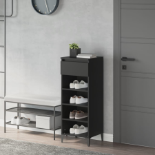 vidaXL fekete szerelt fa cipőtároló szekrény 40x36x105 cm bútor