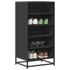 vidaXL fekete szerelt fa cipőtároló szekrény 48x38x97,5 cm bútor