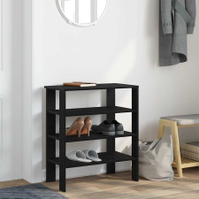 vidaXL fekete szerelt fa cipőtároló szekrény 61x32x70 cm bútor