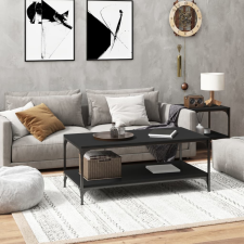 vidaXL fekete szerelt fa dohányzóasztal 100 x 50 x 40 cm bútor