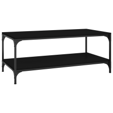 vidaXL fekete szerelt fa dohányzóasztal 100 x 50 x 40 cm (819362) bútor