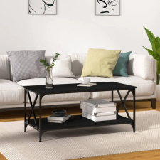 vidaXL fekete szerelt fa dohányzóasztal 100 x 50 x 45 cm bútor