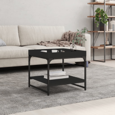 vidaXL fekete szerelt fa dohányzóasztal 49,5 x 49,5 x 45 cm bútor