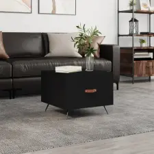 vidaXL fekete szerelt fa dohányzóasztal 50 x 50 x 40 cm bútor