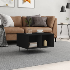 vidaXL fekete szerelt fa dohányzóasztal 60x50x36,5 cm bútor