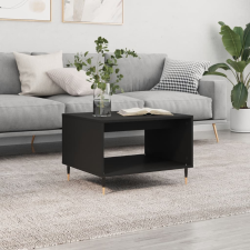 vidaXL fekete szerelt fa dohányzóasztal 60x50x40 cm bútor