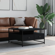 vidaXL fekete szerelt fa dohányzóasztal 80 x 80 x 45 cm bútor