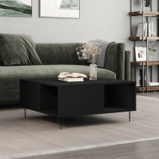 vidaXL fekete szerelt fa dohányzóasztal 80x80x36,5 cm bútor