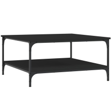 vidaXL fekete szerelt fa dohányzóasztal 80x80x40 cm (832838) bútor