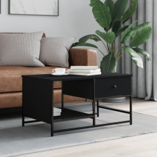 vidaXL fekete szerelt fa dohányzóasztal 85,5 x 51 x 45 cm bútor
