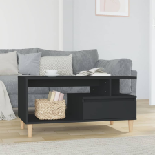 vidaXL fekete szerelt fa dohányzóasztal 90 x 49 x 45 cm bútor