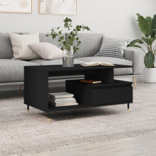 vidaXL fekete szerelt fa dohányzóasztal 90 x 49 x 45 cm bútor