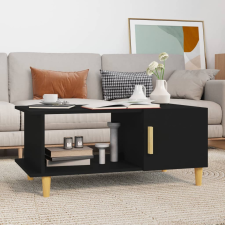 vidaXL fekete szerelt fa dohányzóasztal 90 x 50 x 40 cm bútor