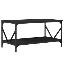 vidaXL fekete szerelt fa dohányzóasztal 90 x 50 x 45 cm (835384) bútor
