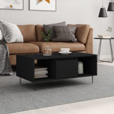 vidaXL fekete szerelt fa dohányzóasztal 90x50x36,5 cm bútor