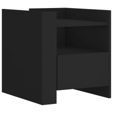 vidaXL fekete szerelt fa éjjeliszekrény 45 x 50 x 50 cm (848277) bútor