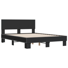 vidaXL fekete szerelt fa és fém ágykeret 120 x 190 cm (3280202) ágy és ágykellék