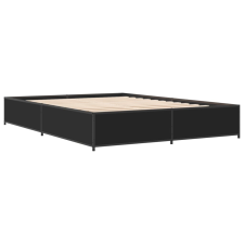 vidaXL fekete szerelt fa és fém ágykeret 120 x 200 cm (3279847) ágy és ágykellék