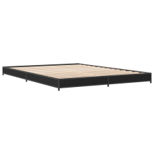 vidaXL fekete szerelt fa és fém ágykeret 120 x 200 cm (845151) ágy és ágykellék