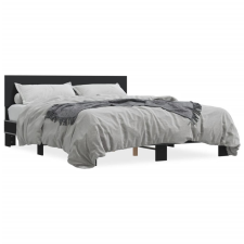 vidaXL fekete szerelt fa és fém ágykeret 150 x 200 cm ágy és ágykellék