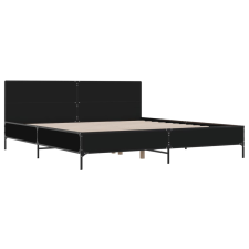 vidaXL fekete szerelt fa és fém ágykeret 180 x 200 cm ágy és ágykellék