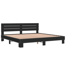 vidaXL fekete szerelt fa és fém ágykeret 180 x 200 cm (3280132) ágy és ágykellék