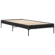 vidaXL fekete szerelt fa és fém ágykeret 90 x 200 cm (845031) ágy és ágykellék